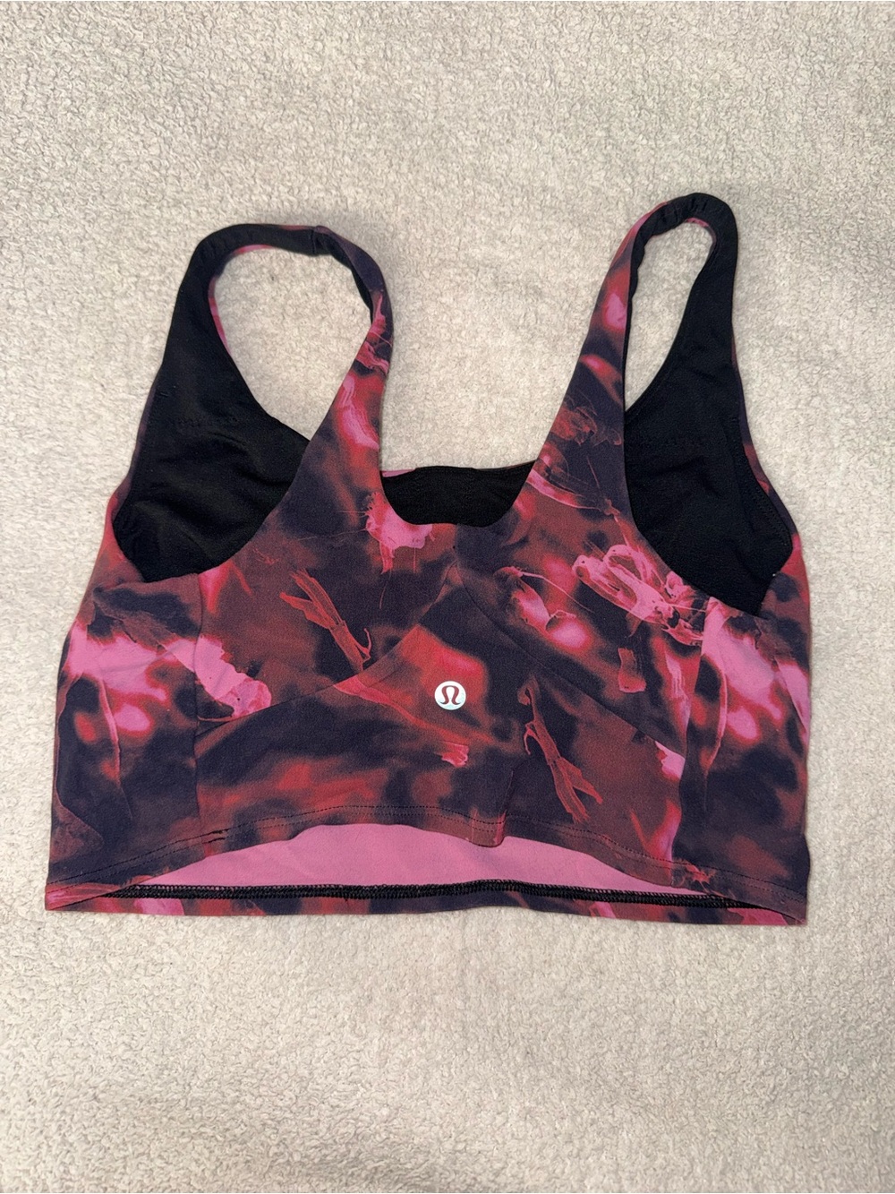 lululemon athletica Pink & Black Abstract Print Sports Bra